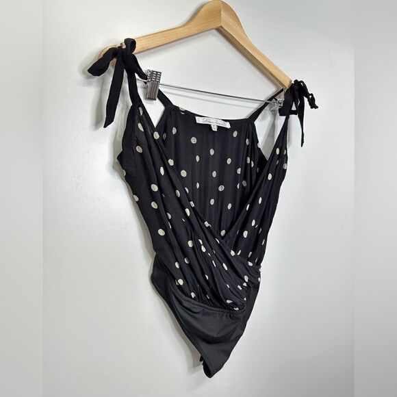 Lovers + Friends Bodysuit Evan Cami Polka-dot Size XS in Black - Picture 4 of 10